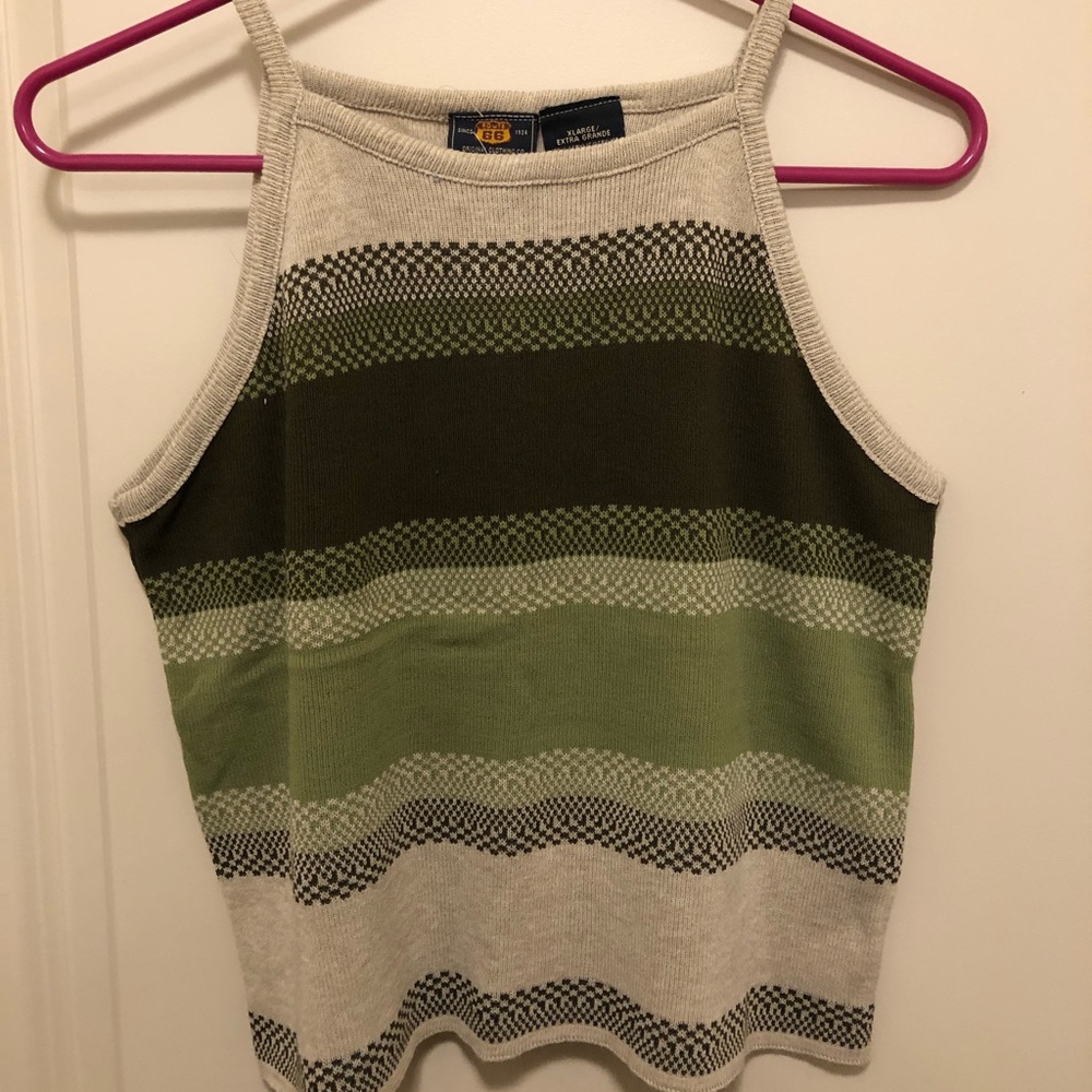 Brand new!  Green striped tank